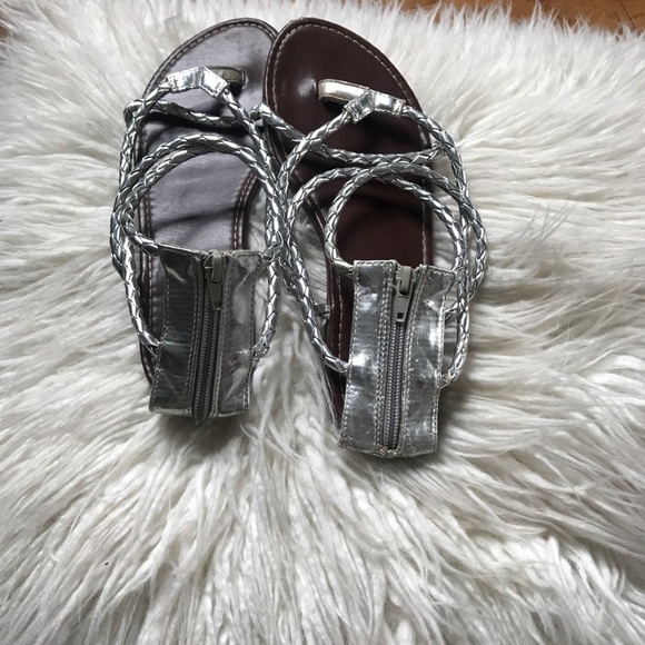 Silver Gladiator Sandals - Picture 3 of 4